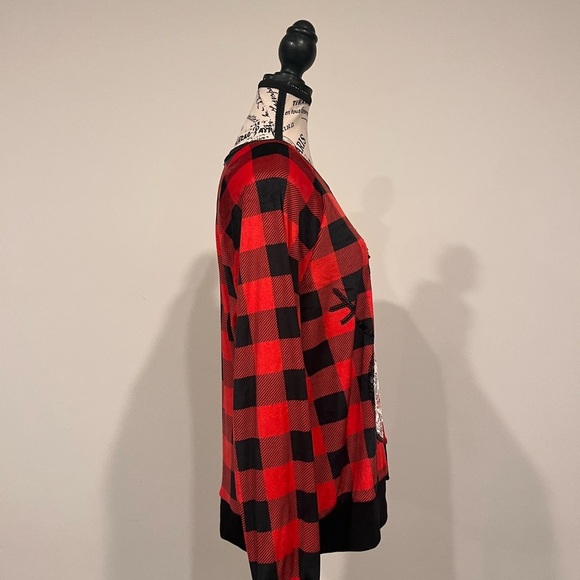 Miss Chievous Buffalo Plaid Snowman Sweater - Picture 2 of 3